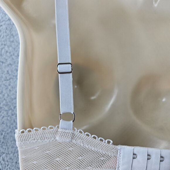 Victorias Secret Bra Womens 36D White Dream Angels Lined Demi Lace Underwire - Picture 15 of 16